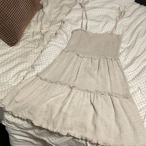 tan linen beach dress!